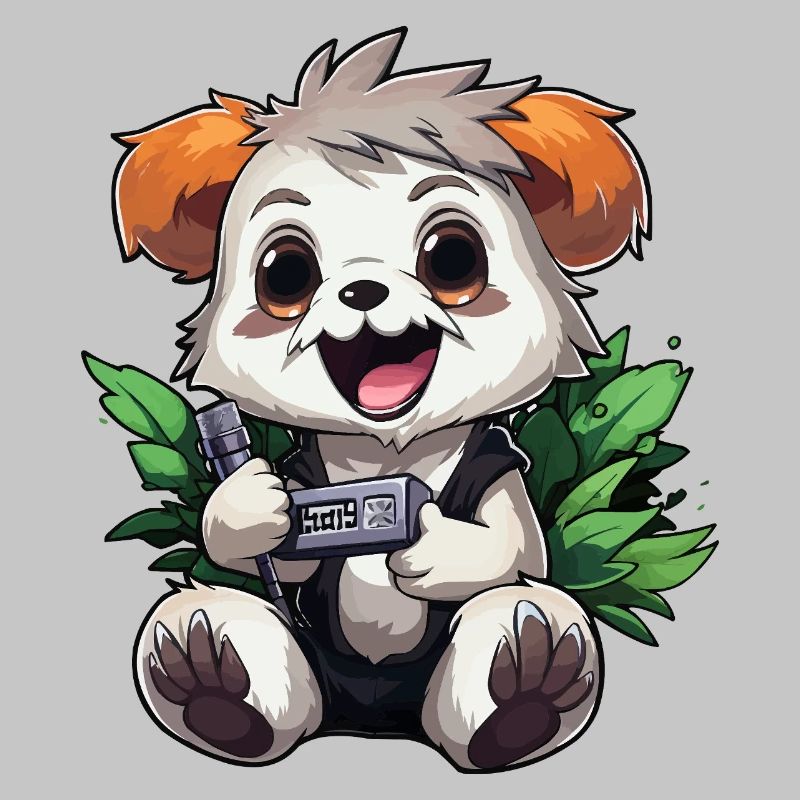 Panda Gamer with Controller