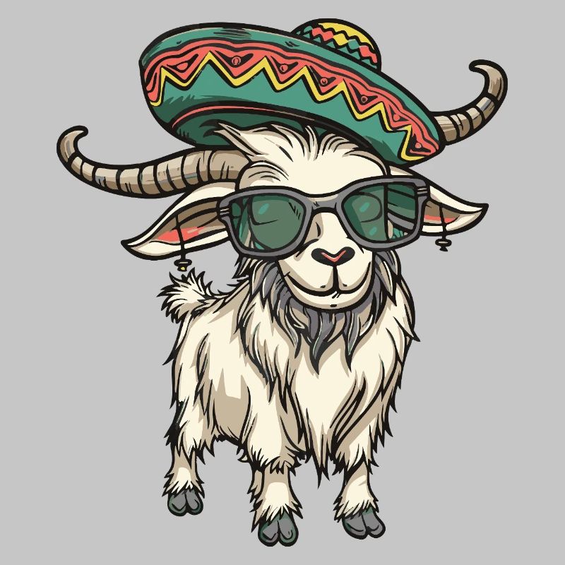 Mountain Goat Comic Funny Sombrero