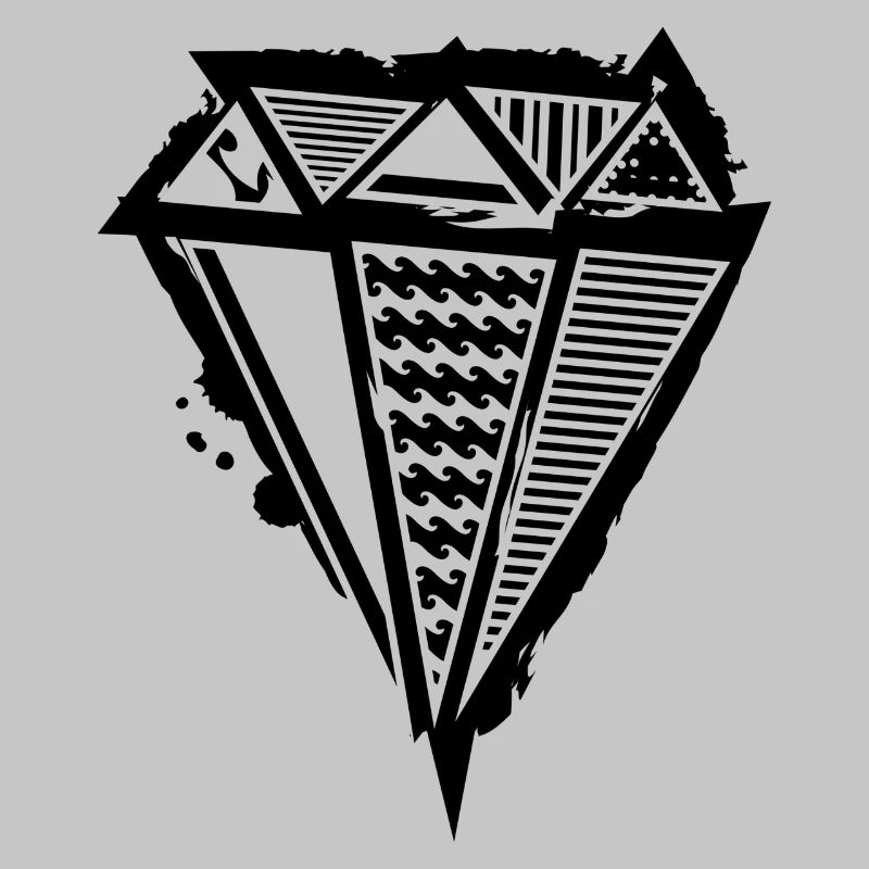 A diamond graffiti with different patterns