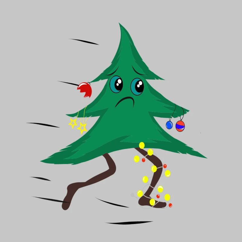 Arbre de Noël en cours d'exécution
