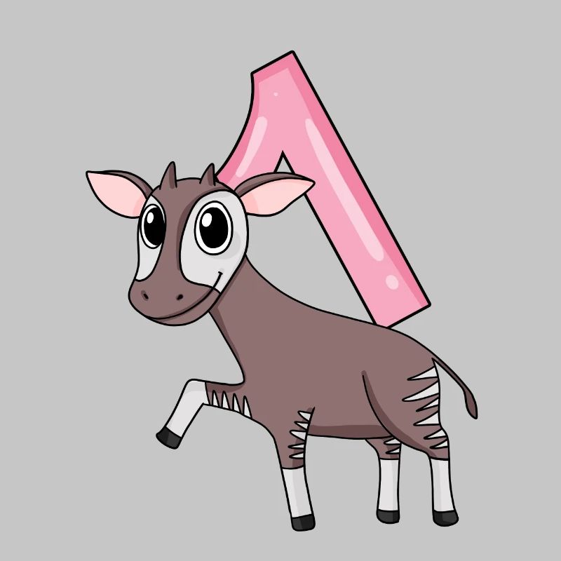 Mädchen 1 Jahre alt Okapi 1. Geburtstag Geschenk