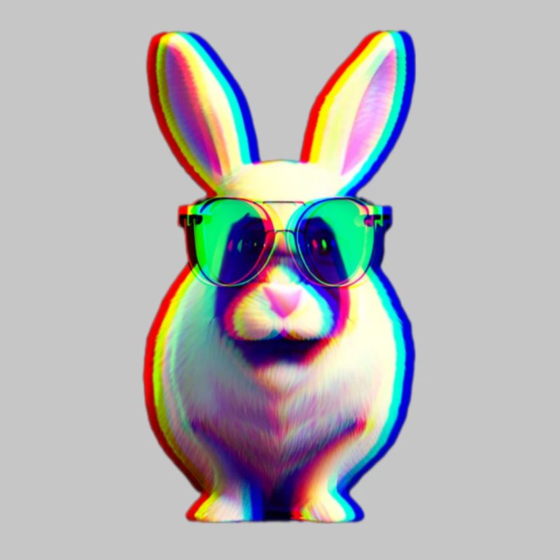 cool rabbit - glitch effect rabbit