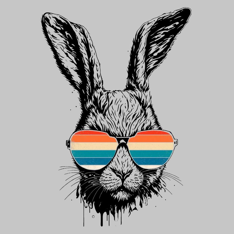 Retro Rabbit With Sunglasses Easter Rabbit Ears