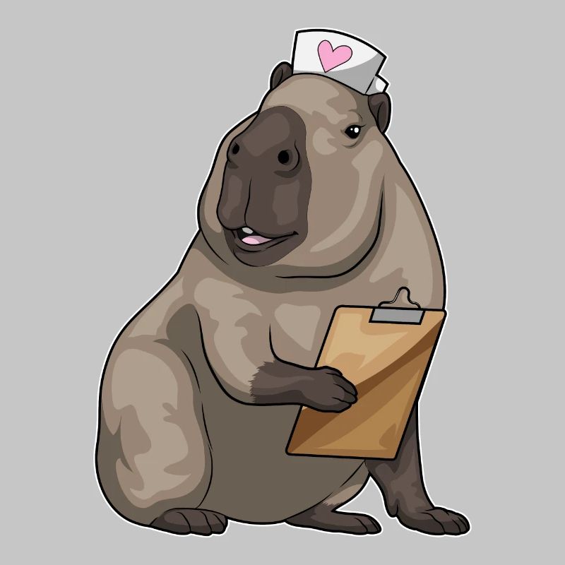 Capybara infirmière bloc-notes