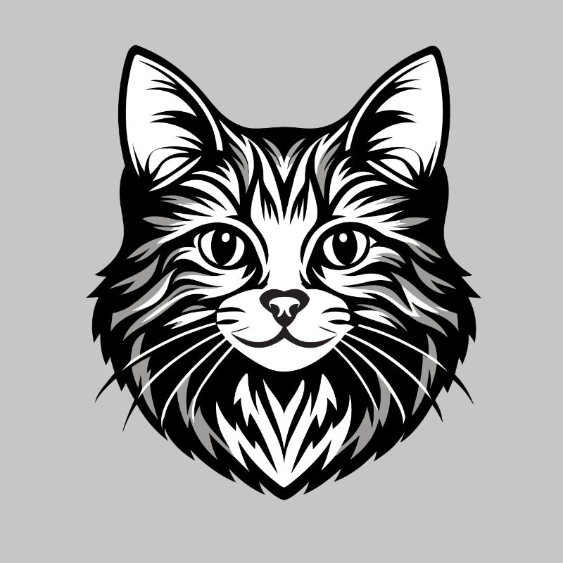Illustration complexe de visage de chat