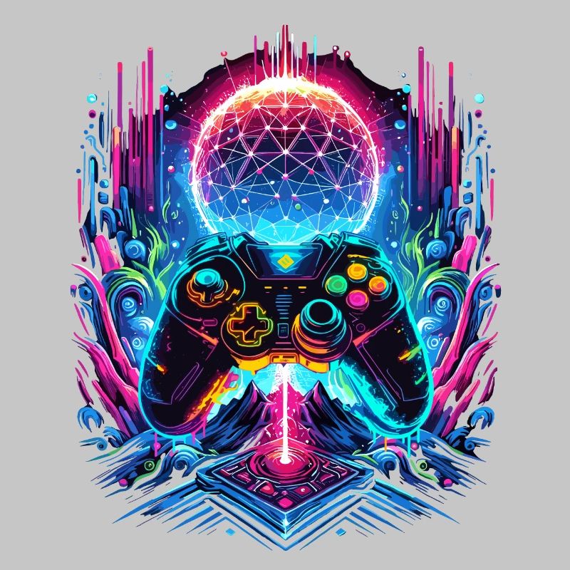 Synthwave Cyberpunk Gaming Controller