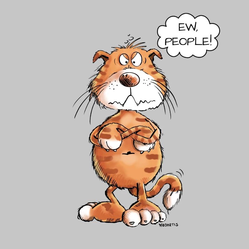 Grumpy Ew People Red Cat Saying Cats