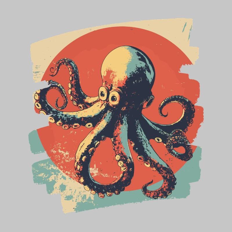 Kraken Oktopus Retro
