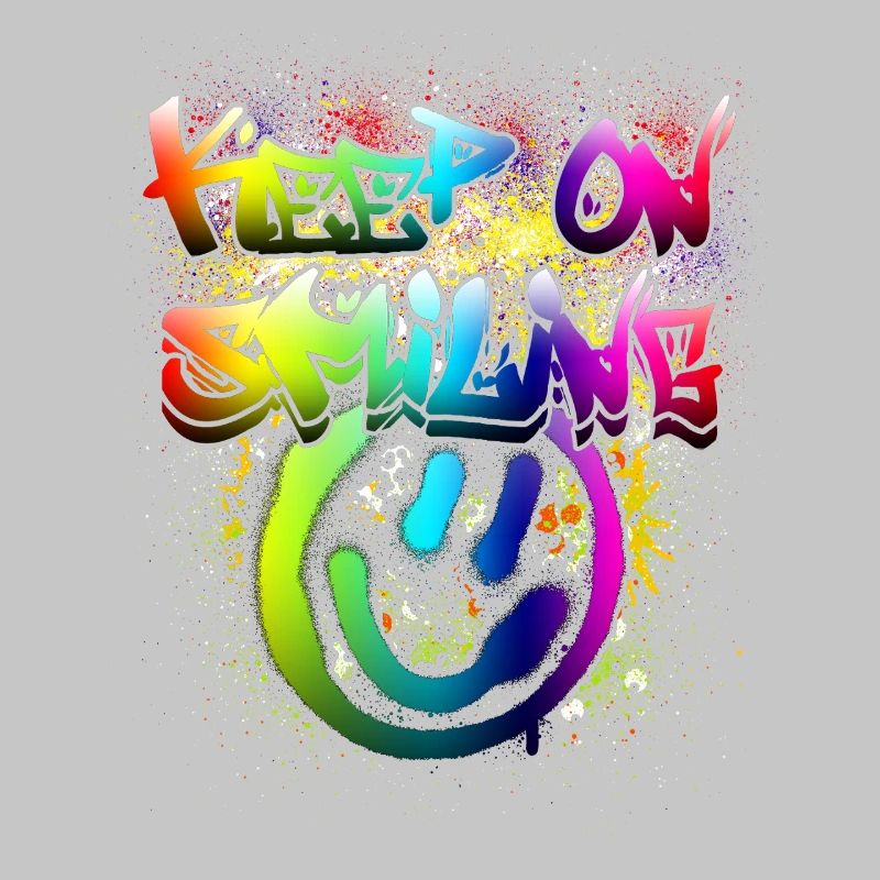 Conception de graffiti de visage heureux coloré
