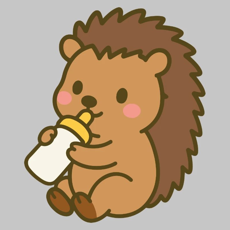 Igelchen mit Milchflasche