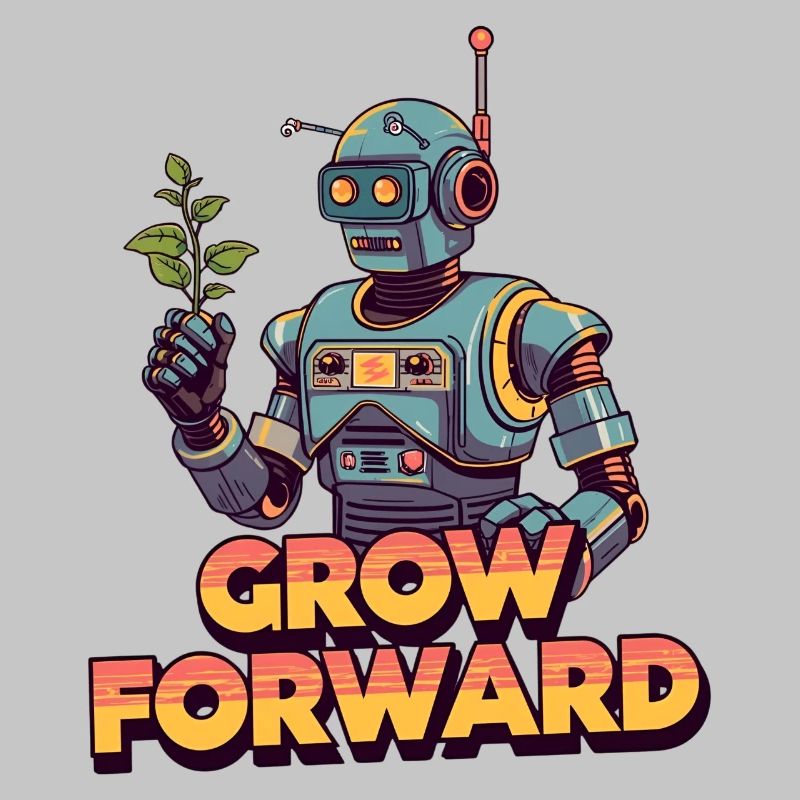 Grow Forward – Retro Sci-Fi Robot