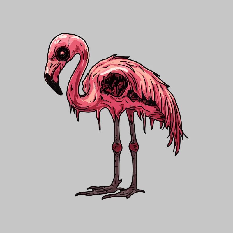 Flamingo Halloween Comic Funny