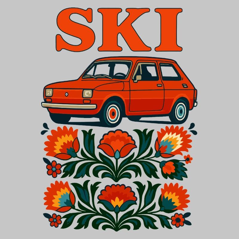 Retro Kleinkind Auto Polnische Volkskunst