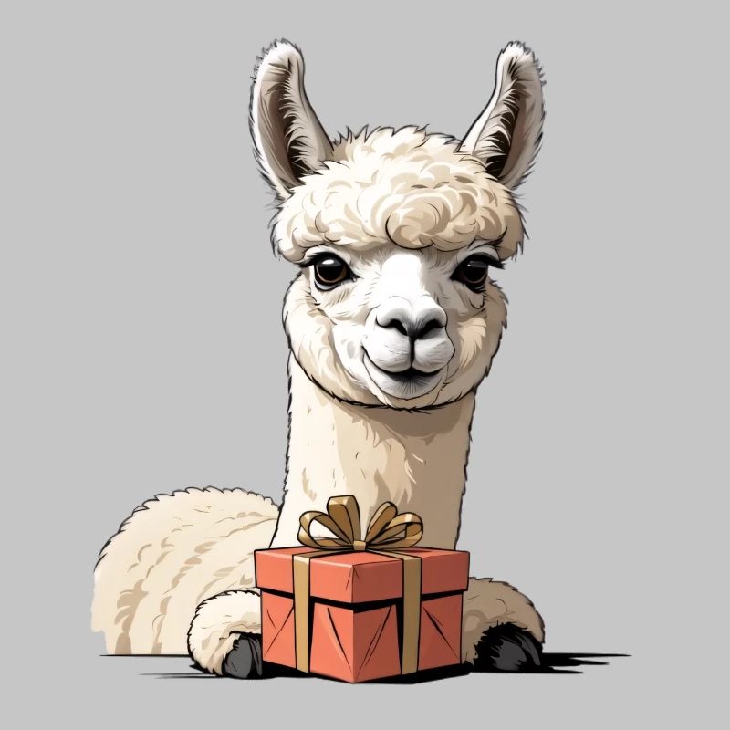 Alpaca with gift box