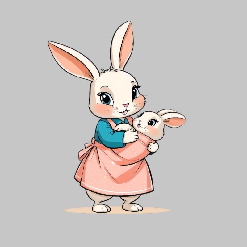 Mère lapin avec bébé