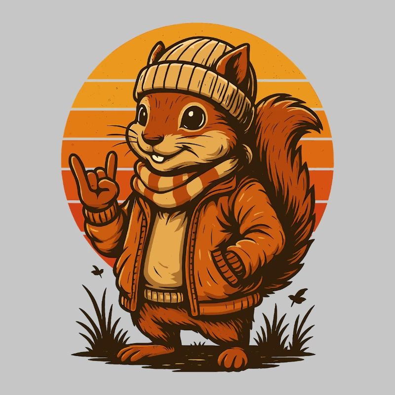 Cooles Eichhörnchen im Retro-Look