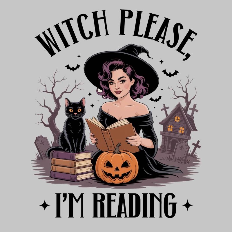 Witch Reading by Pumpkin Night