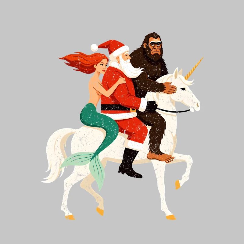Weihnachtshelden auf Einhorn