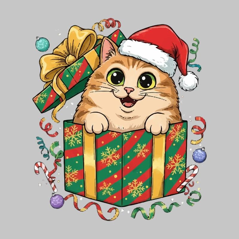 Kätzchen im Weihnachtsgeschenk
