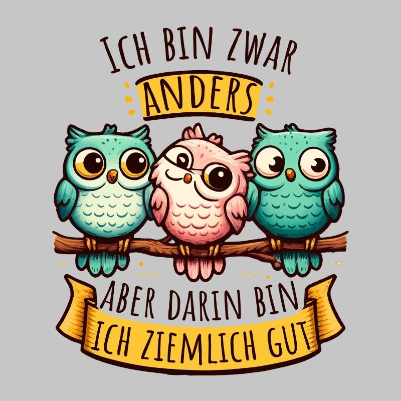 Anderssein – Eulen mit Spruch & Persönlichkeit