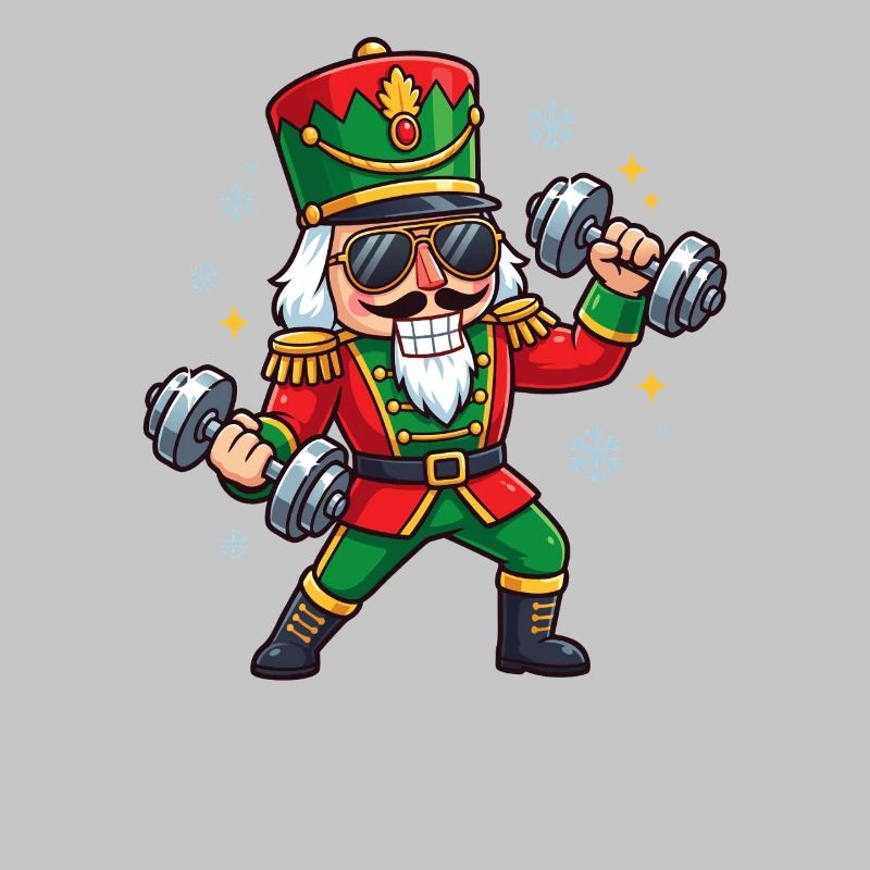 Christmas Nutcracker Weightlifting Funny Worko