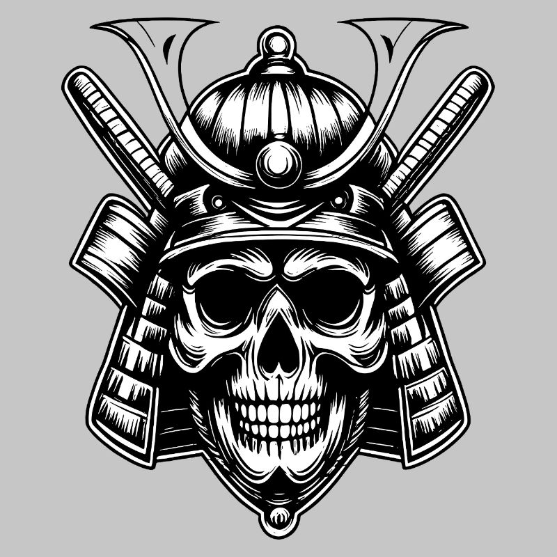 Schädel Samurai Krieger Emblem