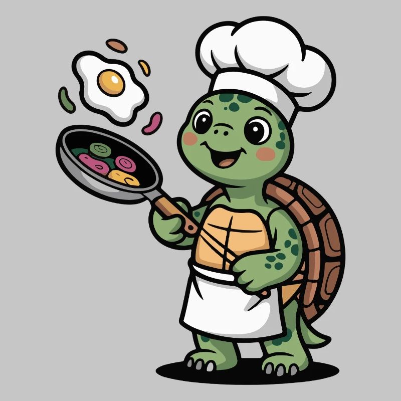 Kitchen Turtle with Chef's Hat