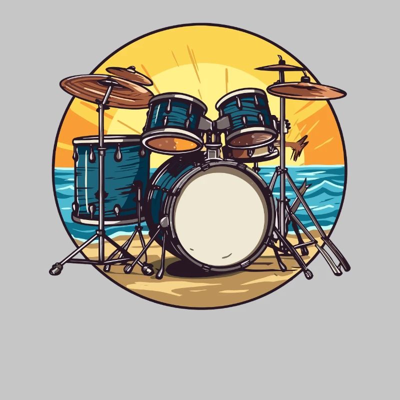 Drumset on the Beach Drum Drummer