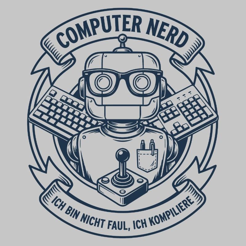 Computer Nerd Roboter Logo