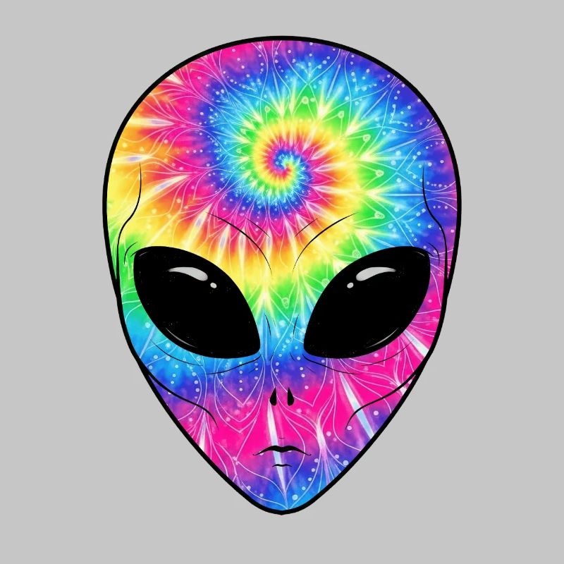 Psychedelisches Batik-Alien-Gesicht
