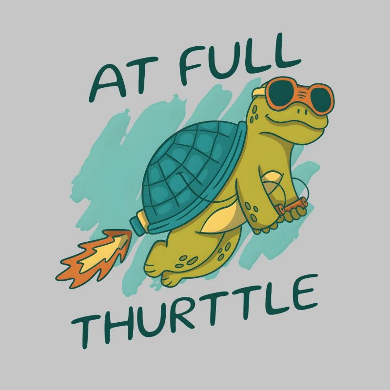 At Full Thurttle – Funny Rocket Turtle