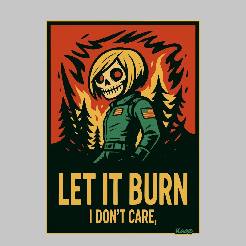 Skull skeleton and flames, let it burn