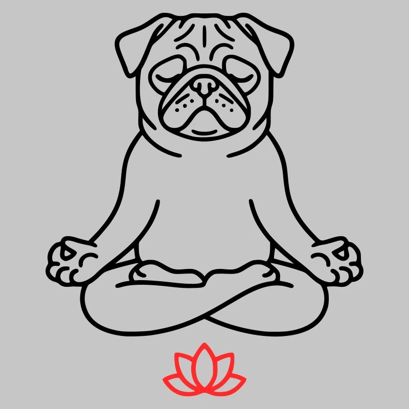 Mops Hund Zen Ausmalbild