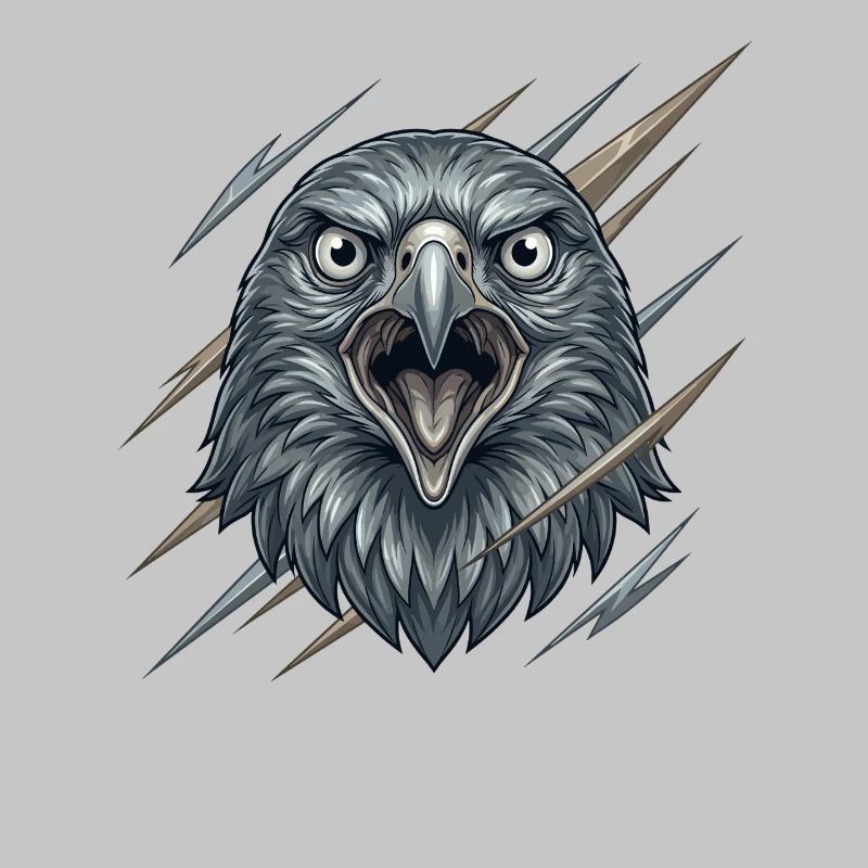 Furious eagle in the storm