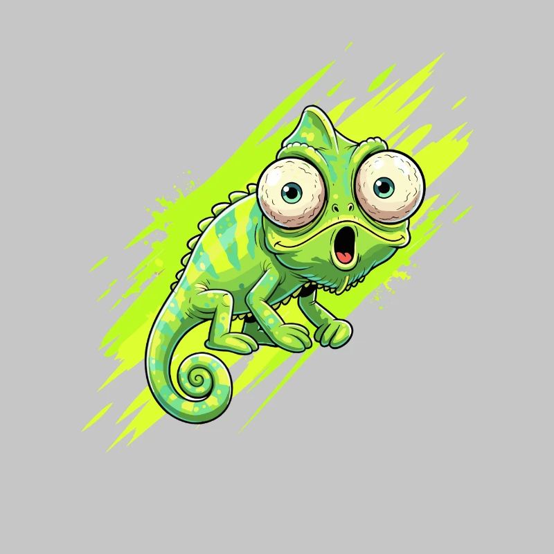 Neon Chameleon Splash