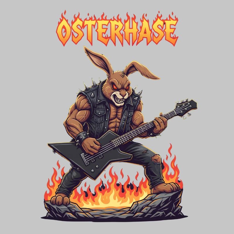 Heavy Metal Easter Bunny Rocker Easter Hardcore Bunny