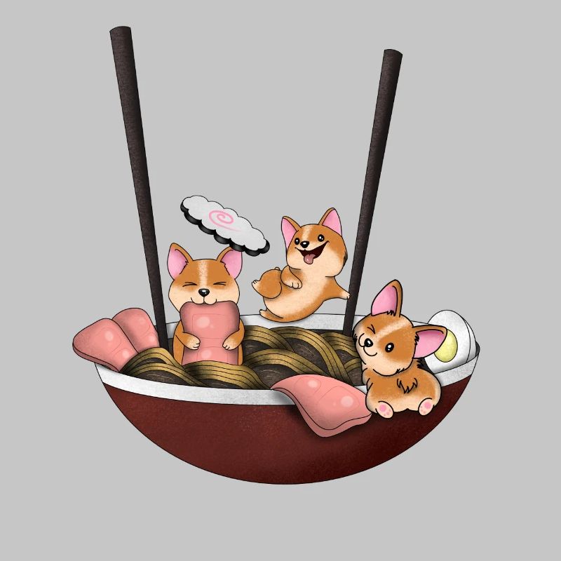 Corgi-Ramen-Hundehemd
