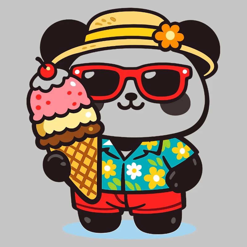 Panda Surf mit Eis