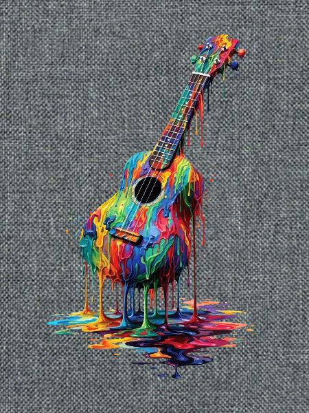 Ukulele with dripping paint