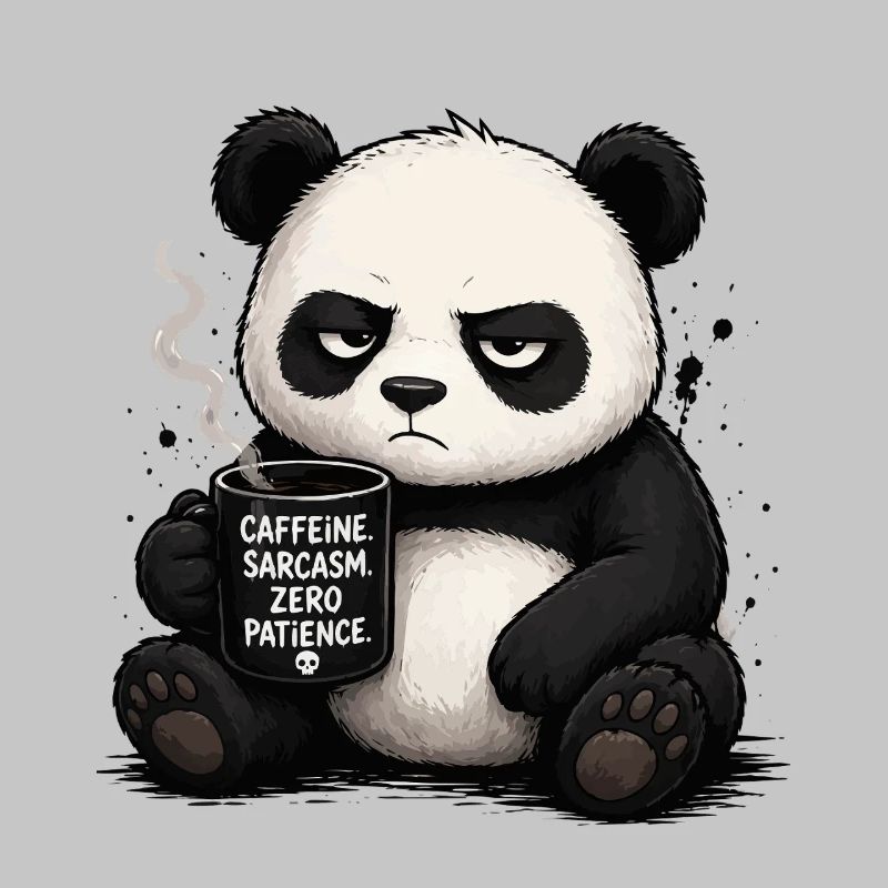 Coffee panda with sarcasm