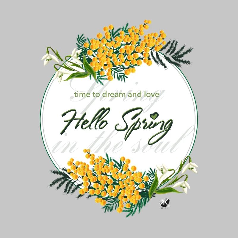 Mimosa and spring bells. Hello spring