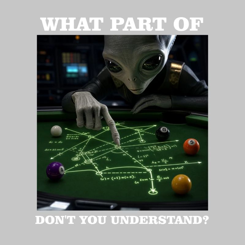 Billiards Physics Alien Nerd Pool Player