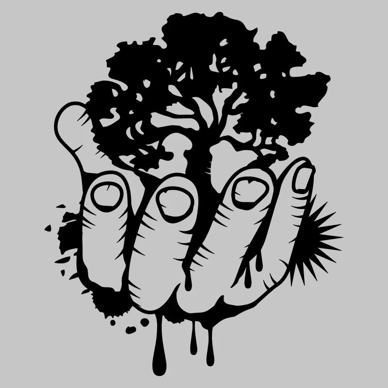A tree held by a hand