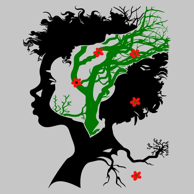 Arbre abstrait avec des fleurs