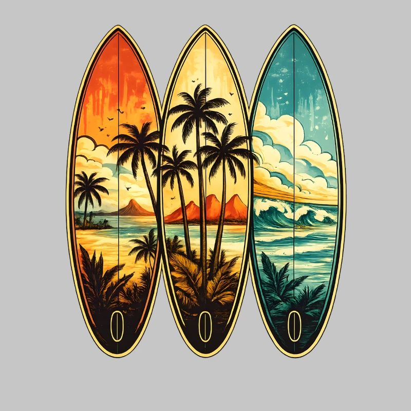 Tropisches Surf-Triptychon
