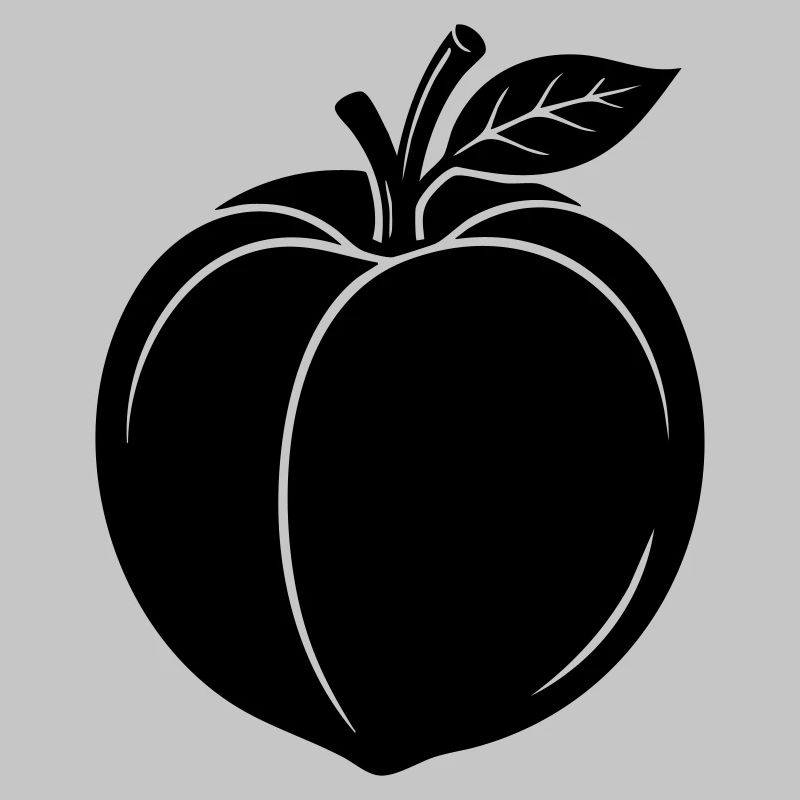 Peach Fruit Silhouette