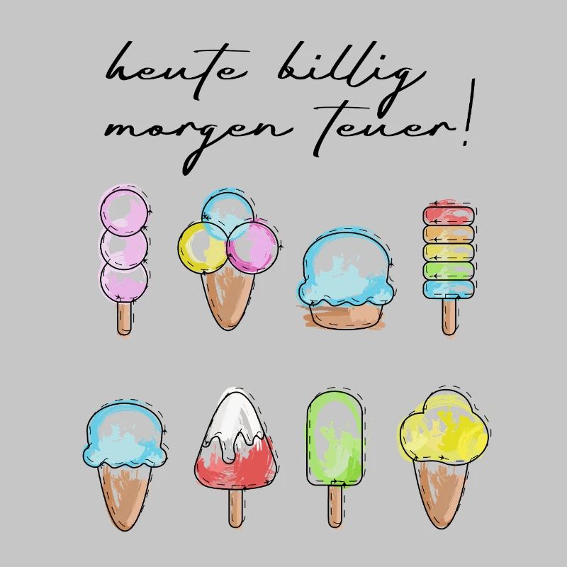 Farbige Eiskunst Eiscreme Motive