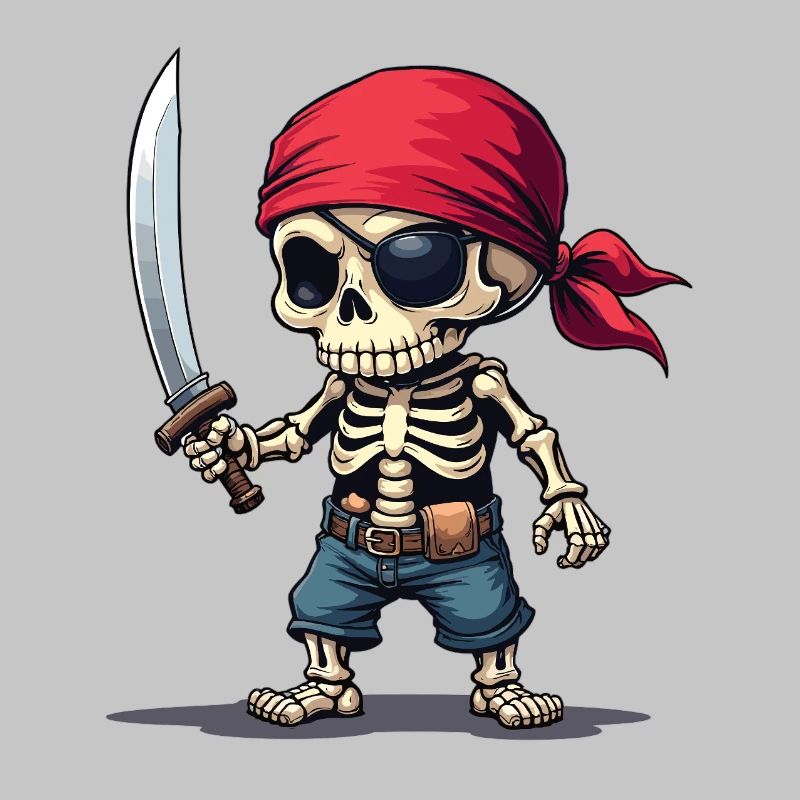 Squelette de pirate avec épée