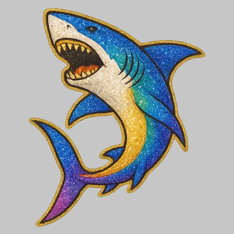 Requin | Requin arc-en-ciel Patch Art