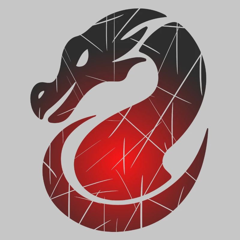 Roter Drachen mit Split-Textur